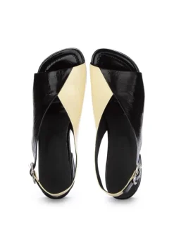 POEVE | SANDALEN VENICE SCHWARZ WEISS Hot