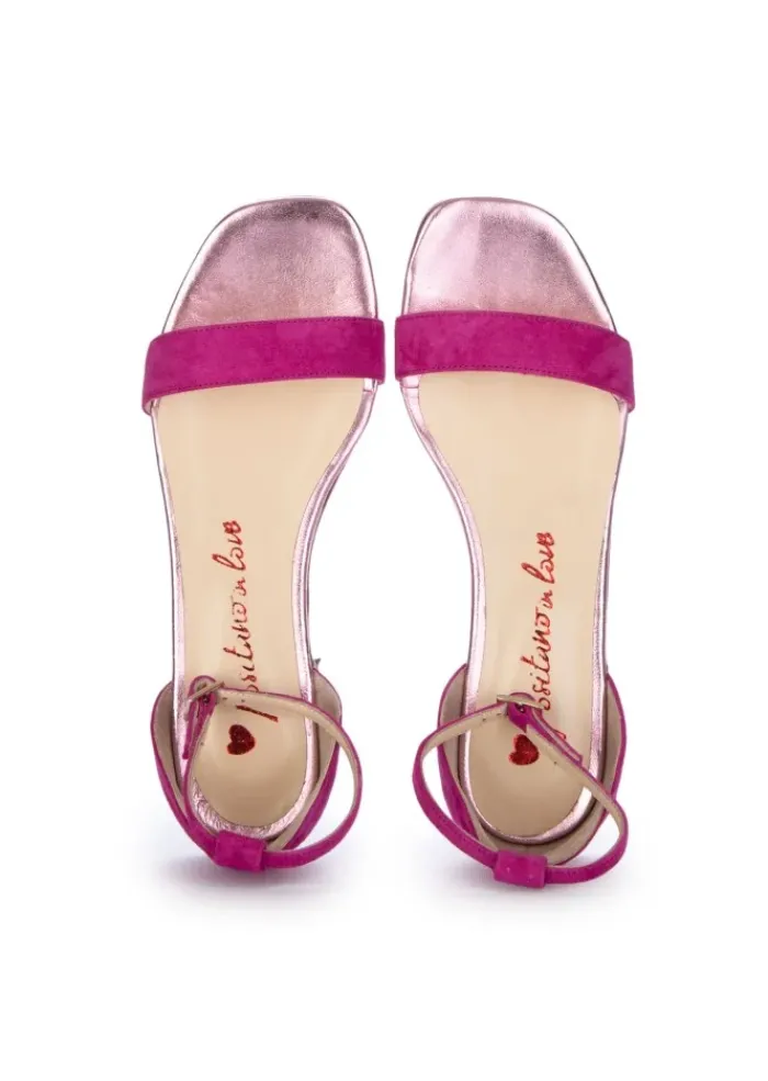 POSITANO IN LOVE | SANDALEN CAMOSCIO LAMINATO FUCHSIA Sale