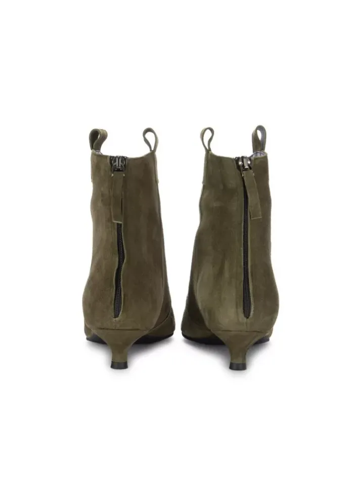 POSITANO IN LOVE | STIEFELETTEN FINN WILDLEDER OLIVE GRÜN New