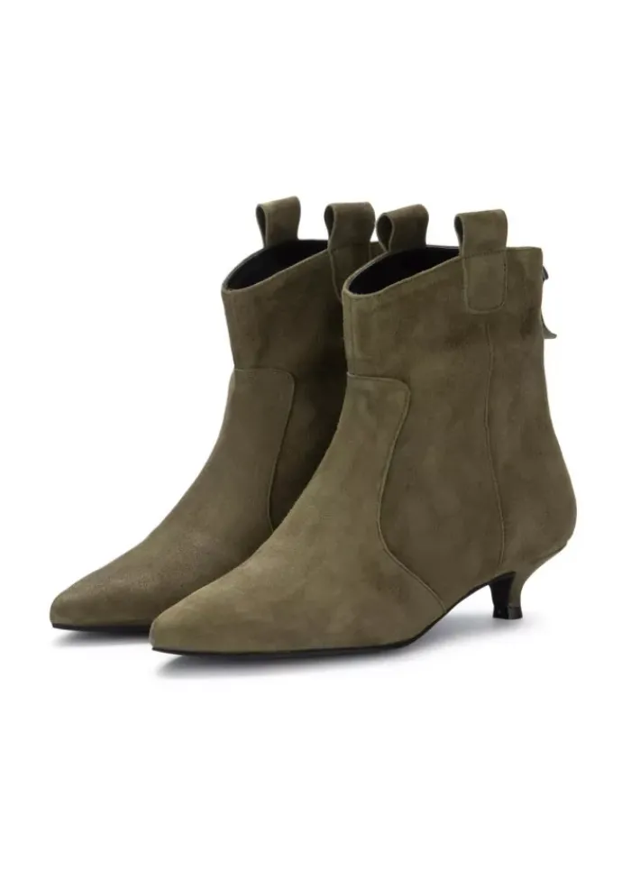 POSITANO IN LOVE | STIEFELETTEN FINN WILDLEDER OLIVE GRÜN New