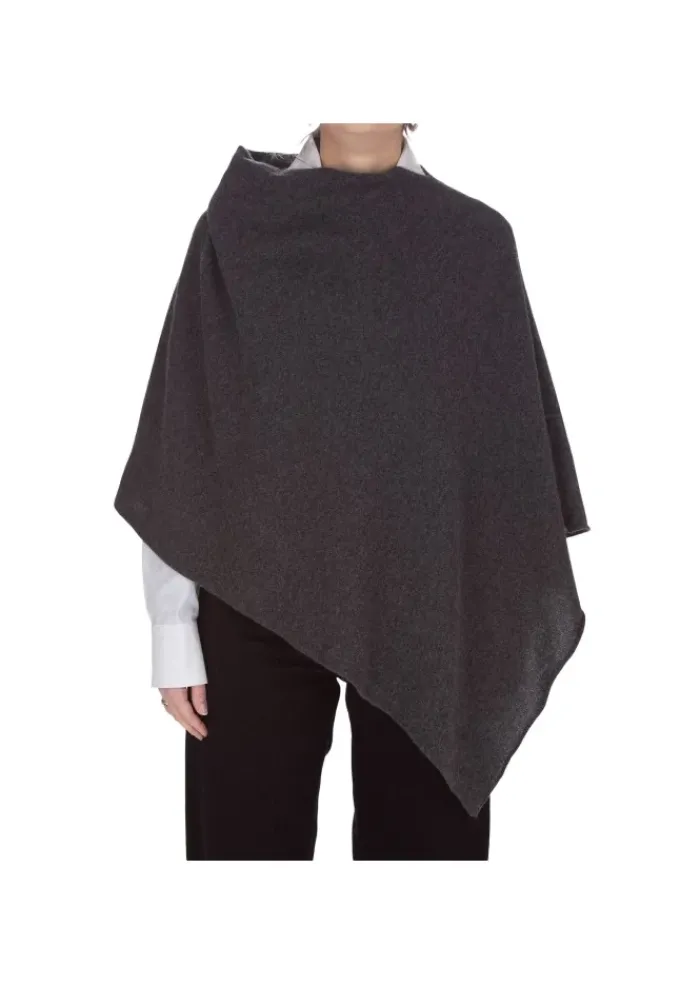 RIVIERA CASHMERE | CAPE GLATT GESTRICKTER DUNKELGRAU Online
