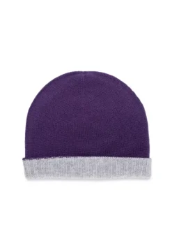 RIVIERA CASHMERE | MÜTZE DOUBLEFACE VIOLETT GRAU Best