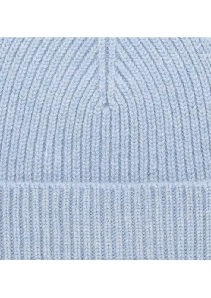 RIVIERA CASHMERE | MÜTZE GERIPPT HELLBLAU Fashion