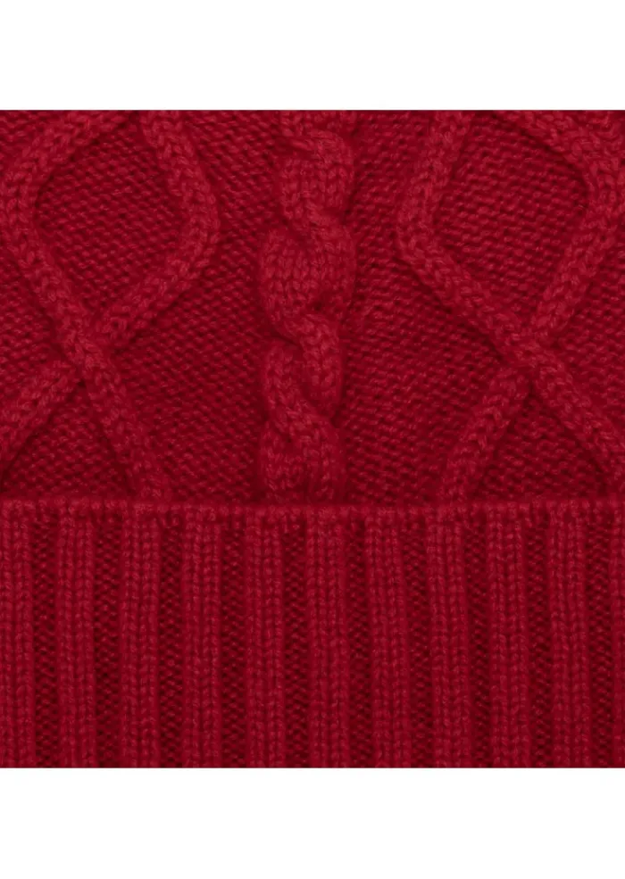 RIVIERA CASHMERE | MÜTZE WAFFLE ROT Clearance