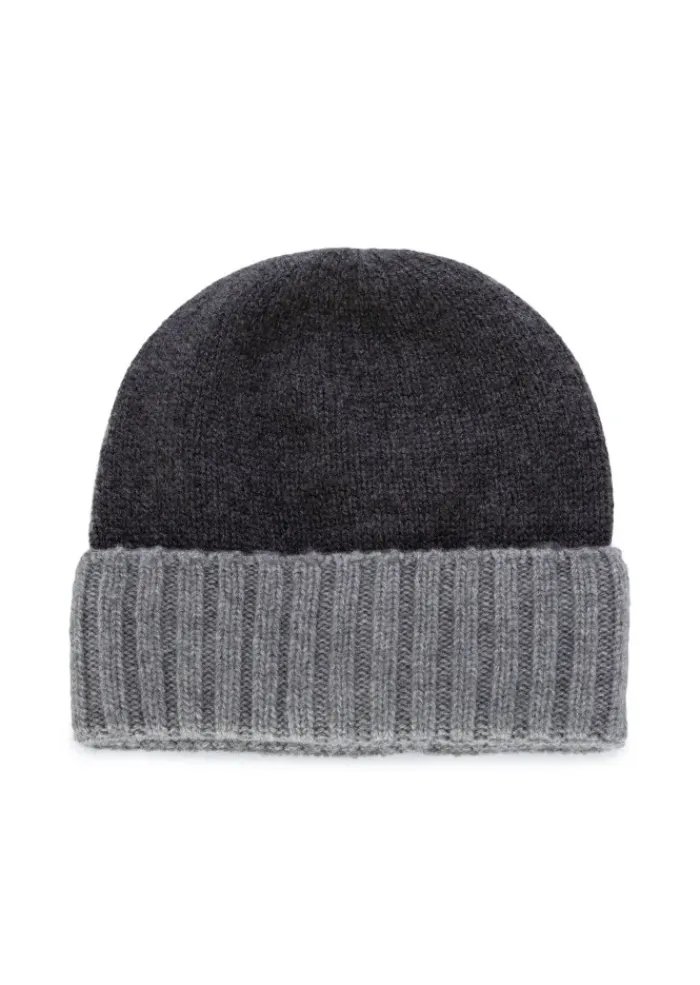 RIVIERA CASHMERE | MÜTZE ZWEIFARBIG HELL/DUNKEL GRAU Best