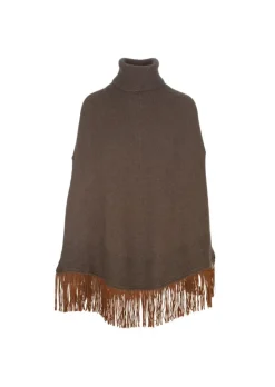 RIVIERA CASHMERE | PONCHO FRANGE BRAUN Hot