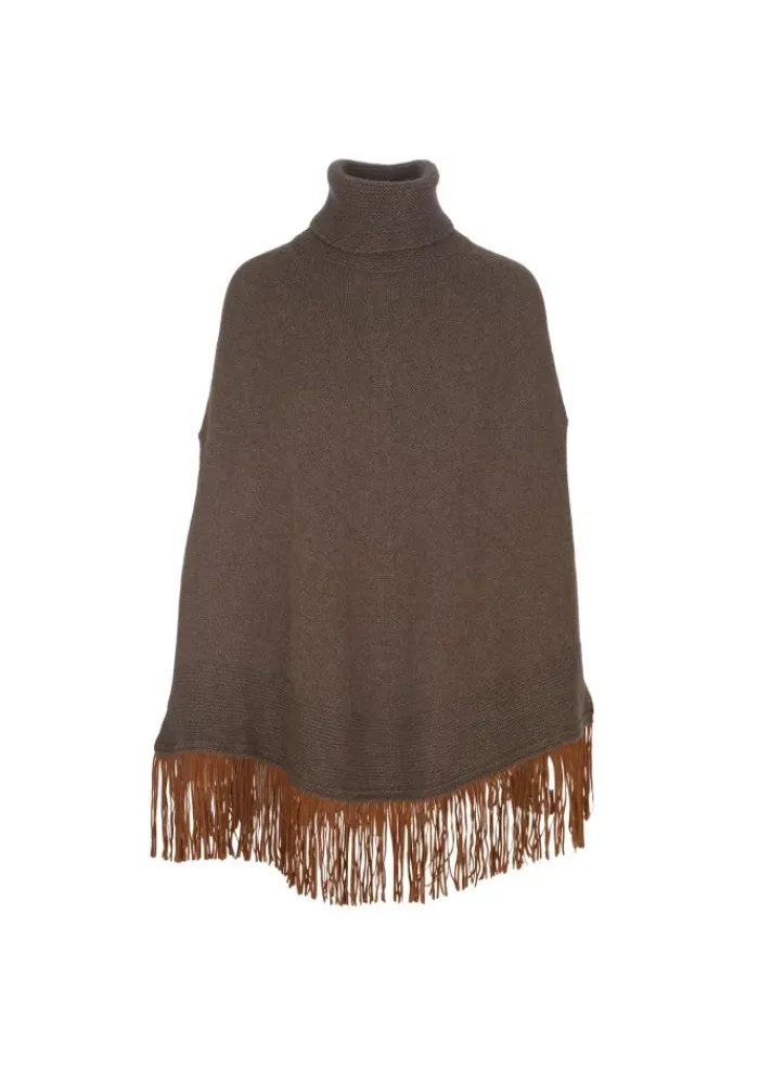 RIVIERA CASHMERE | PONCHO FRANGE BRAUN Hot