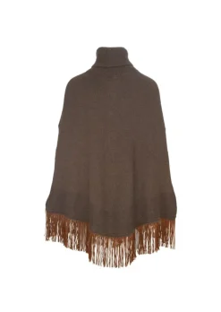RIVIERA CASHMERE | PONCHO FRANGE BRAUN Hot