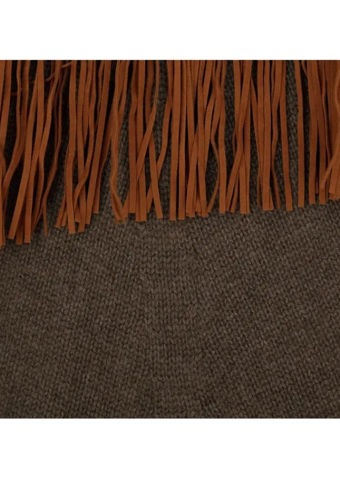 RIVIERA CASHMERE | PONCHO FRANGE BRAUN Hot