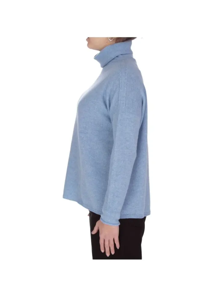 DERNA RIVIERA CASHMERE | PULLOVER MIT HOHEM KRAGEN HIMMELBLAU Sale