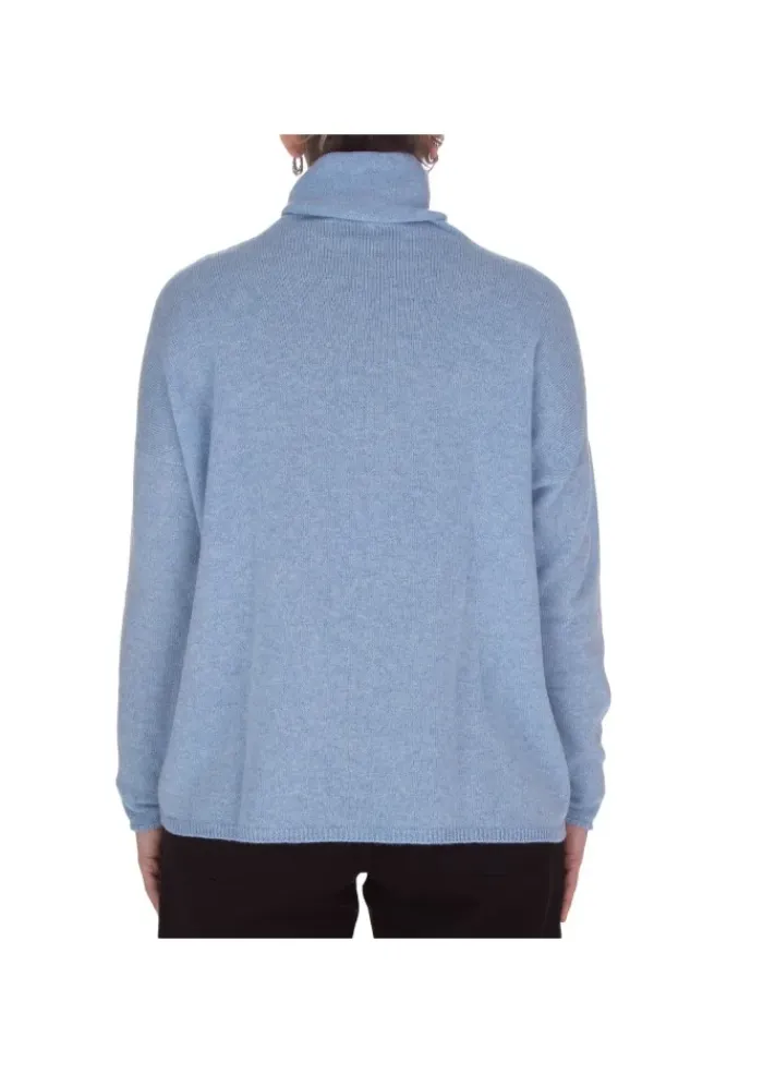 DERNA RIVIERA CASHMERE | PULLOVER MIT HOHEM KRAGEN HIMMELBLAU Sale