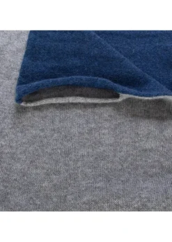 RIVIERA CASHMERE | SCHALKRAGEN ZWEIFARBEN BLAU GRAU Hot