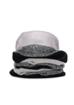 RIVIERA CASHMERE | SCHLAUCHSCHAL GESTREIFTER SCHWARZ BEIGE Online