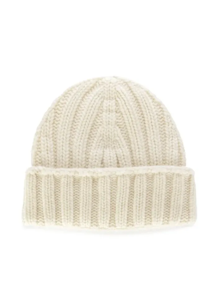 RIVIERA CASHMERE | WARME MÜTZE GERIPPT CREMEWEIß Discount