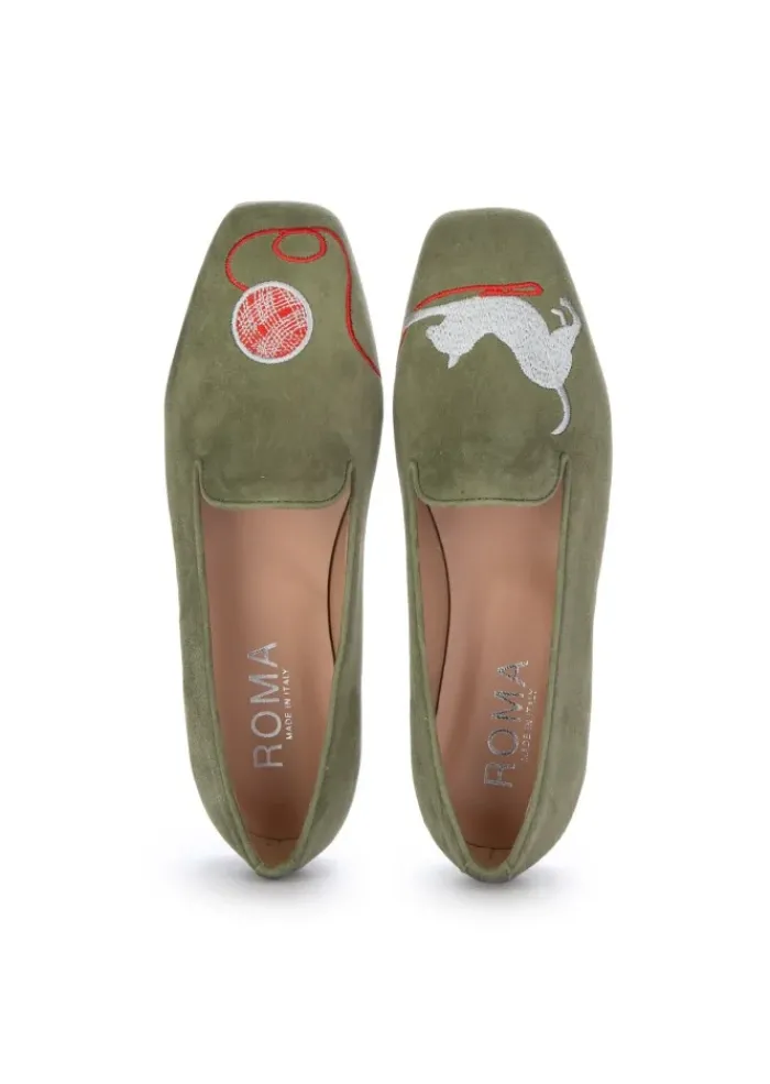 ROMA | BALLERINAS GATTO GOMITOLO ECKIGE SPITZE GRÜN Fashion