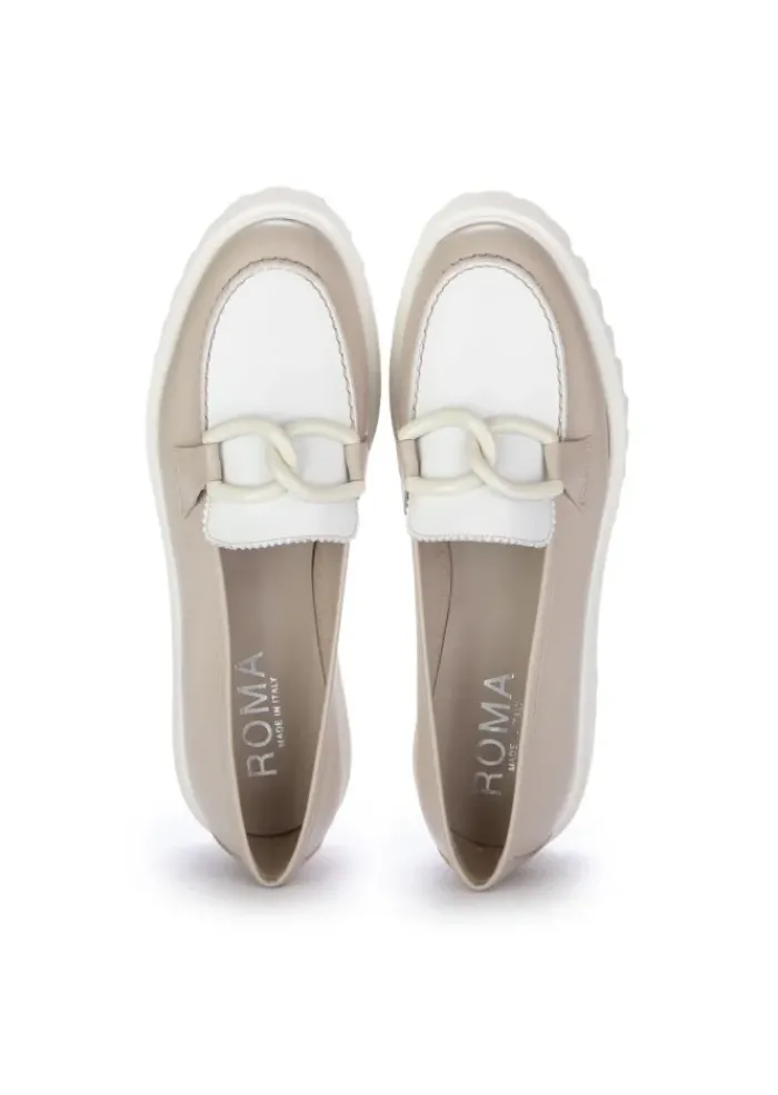ROMA | LOAFER KALBSLEDER BEIGE WEIß Hot