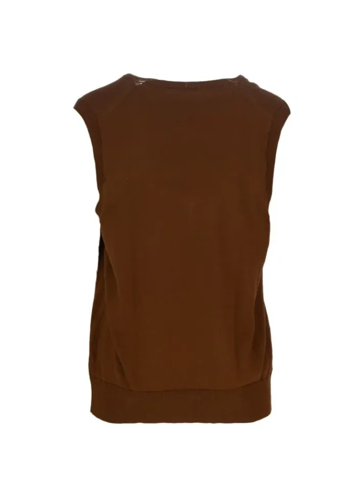SEMICOUTURE | GILET V-AUSSCHNITT BRAUN Hot