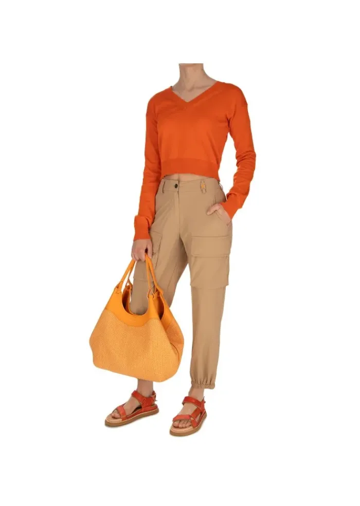 SEMICOUTURE | PULLOVER V-AUSSCHNITT ORANGE Clearance