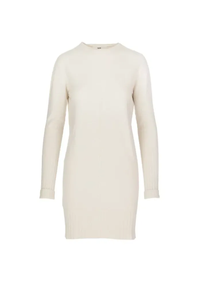 SOLOTRE | KLEID VISKOSE CREMEWEISS New
