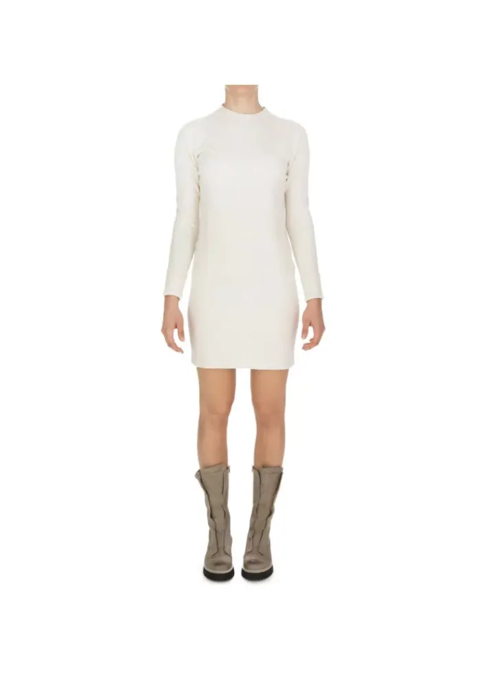 SOLOTRE | KLEID VISKOSE CREMEWEISS New