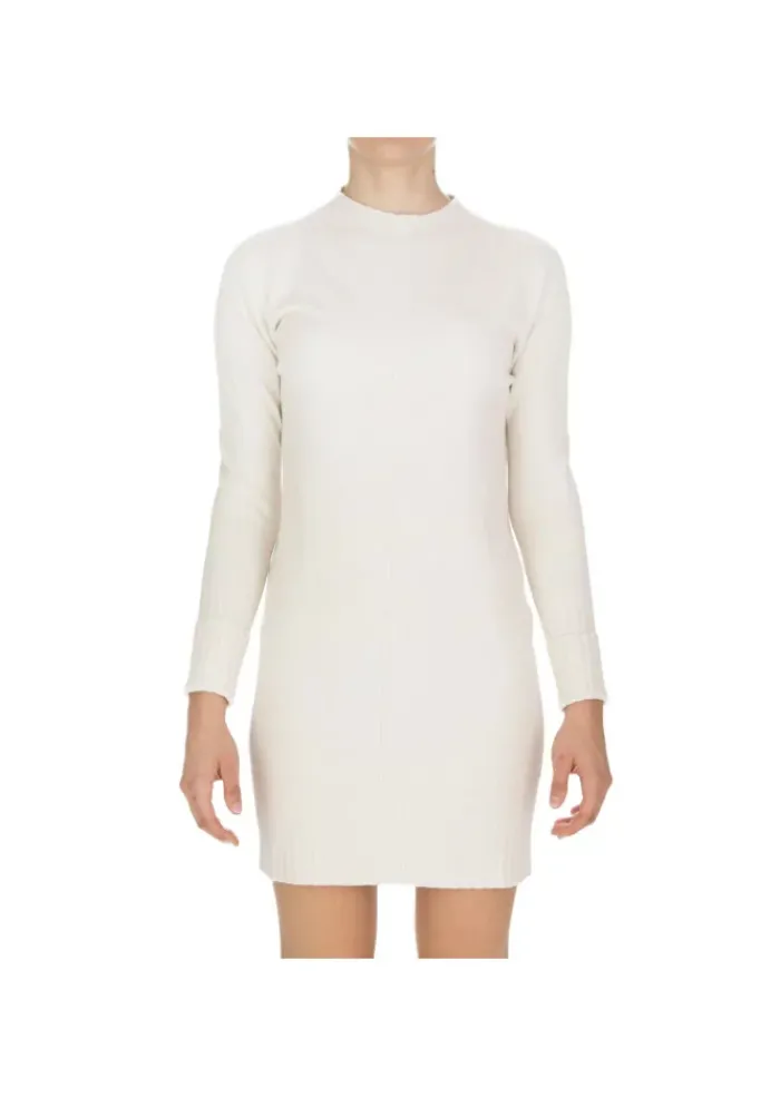 SOLOTRE | KLEID VISKOSE CREMEWEISS New