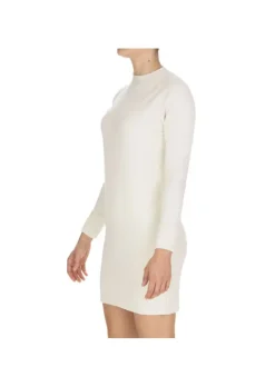 SOLOTRE | KLEID VISKOSE CREMEWEISS New