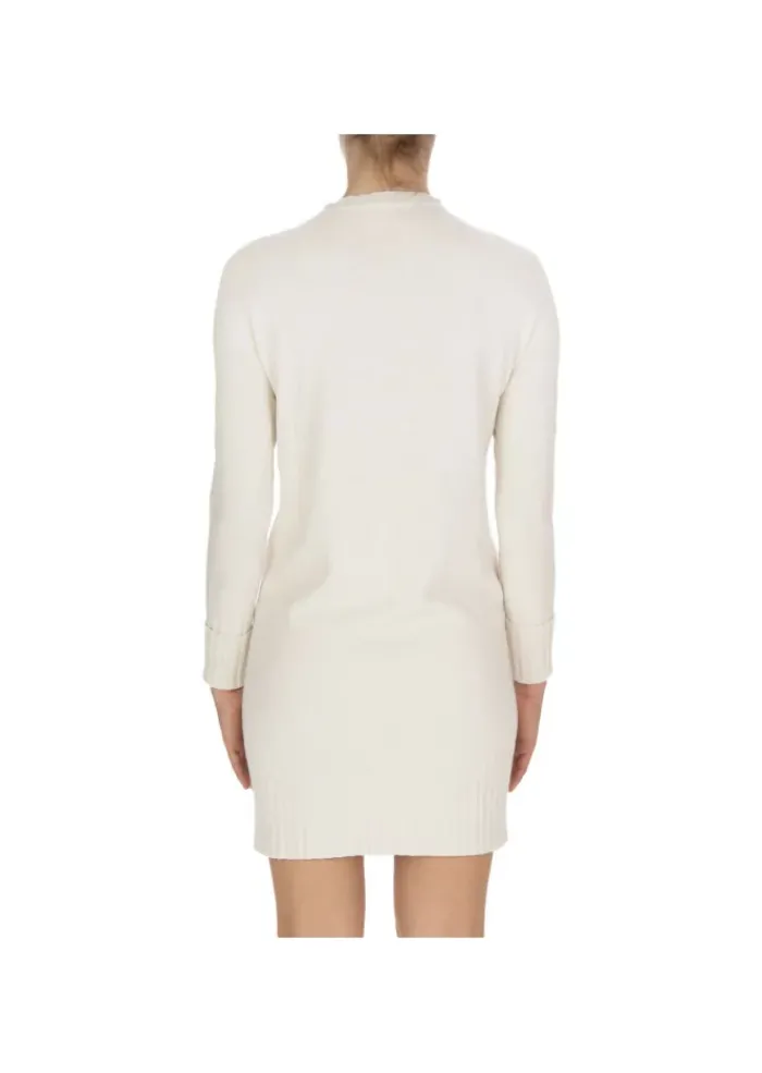 SOLOTRE | KLEID VISKOSE CREMEWEISS New
