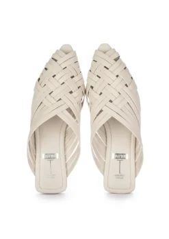 SPAZIO CORRIDONI 1 MILANO | SANDALEN GEFLOCHTENES LEDER CREMEWEISS Best