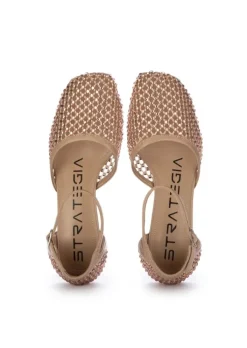 STRATEGIA | PUMPS SHINY ALL OVER STRASS BEIGE GOLD Clearance
