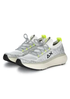 SUN68 | SNEAKER JUPITER KNIT WEIß GELB FLUORESZIEREND Sale