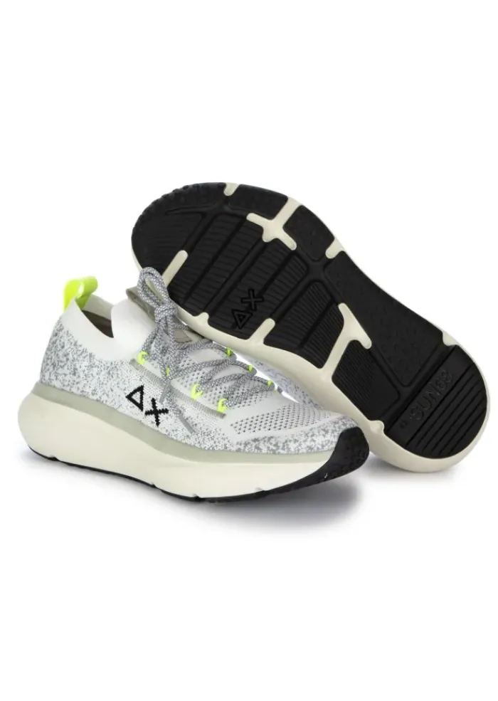 SUN68 | SNEAKER JUPITER KNIT WEIß GELB FLUORESZIEREND Sale