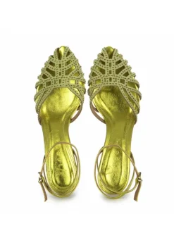 VICENZA | SANDALEN MIT ABSATZ LICHT METALLISCH GRÜN Outlet