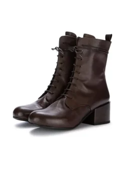 VICOLO 8 | SCHNÜRSTIEFELETTEN MIT ABSATZ BRAUN New