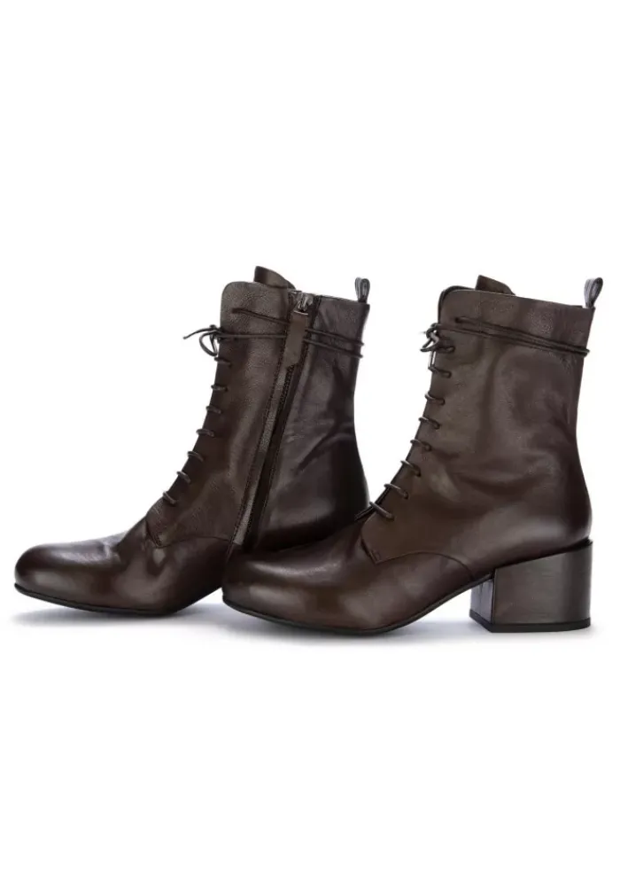 VICOLO 8 | SCHNÜRSTIEFELETTEN MIT ABSATZ BRAUN New