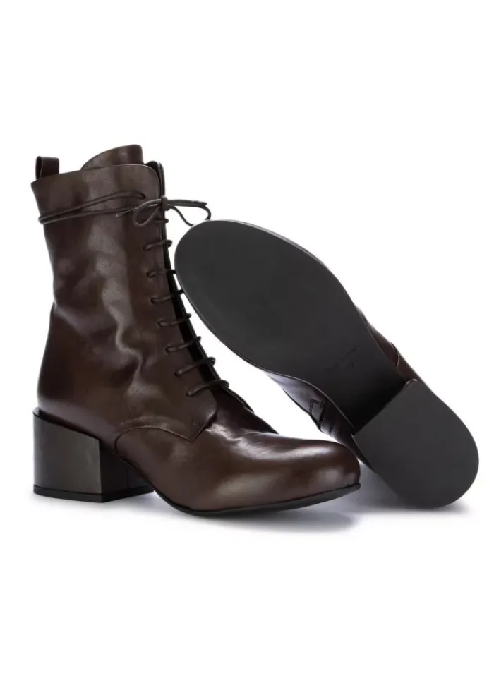 VICOLO 8 | SCHNÜRSTIEFELETTEN MIT ABSATZ BRAUN New