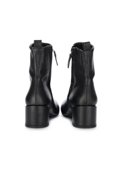 VICOLO 8 | STIEFELETTEN MIT ABSATZ GEWASCHENES LEDER SCHWARZ Clearance