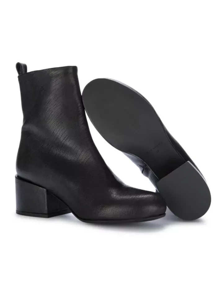 VICOLO 8 | STIEFELETTEN MIT ABSATZ GEWASCHENES LEDER SCHWARZ Clearance