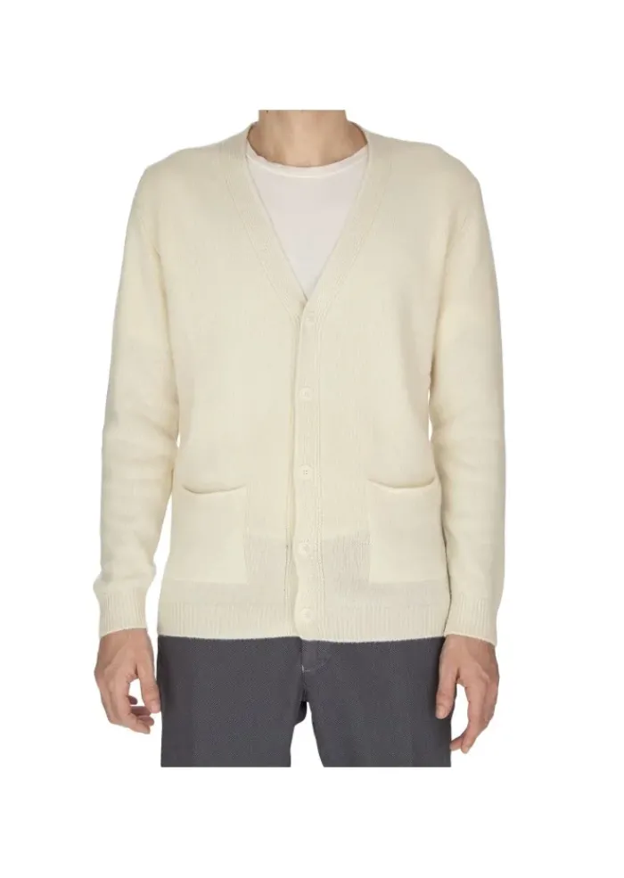 WOOL & CO WOOL & CO | CARDIGAN V-AUSSCHNITT CREMEWEIß Discount