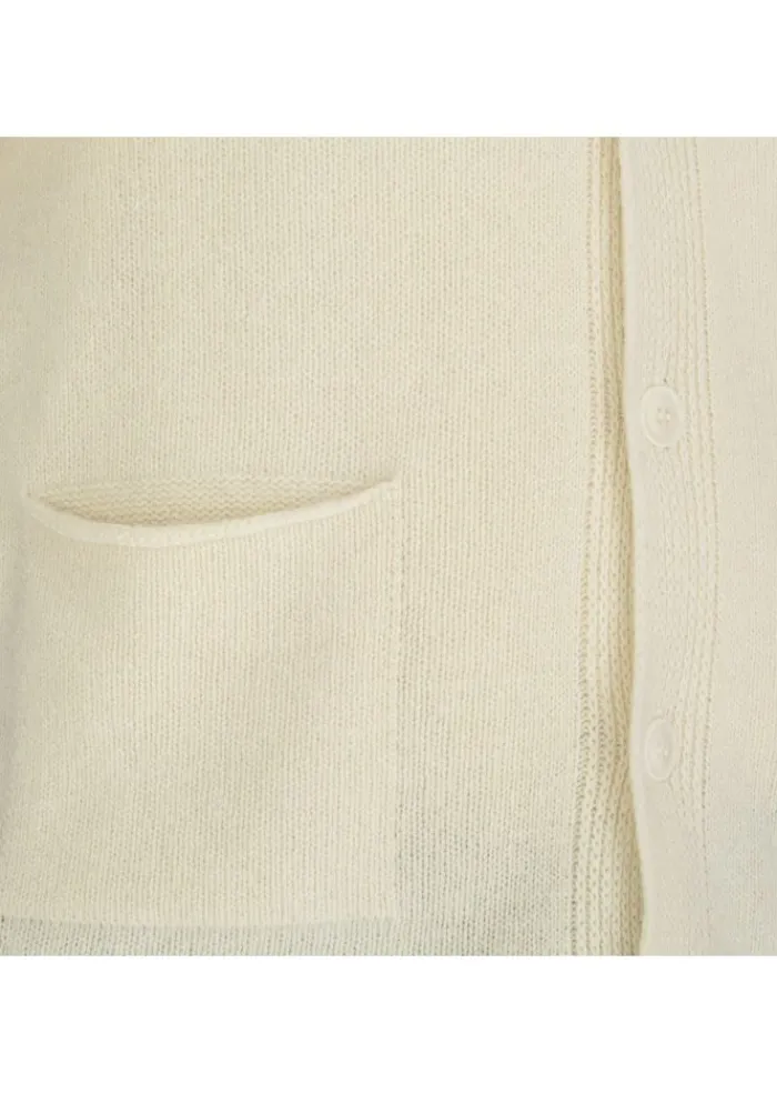 WOOL & CO WOOL & CO | CARDIGAN V-AUSSCHNITT CREMEWEIß Discount