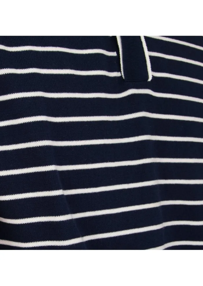 WOOL & CO WOOL & CO | POLOSHIRT QUERSTREIFEN BLAU WEIß Fashion