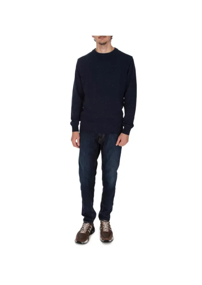 WOOL & CO WOOL & CO | PULLOVER RUNDHALS GEPUNKT BLAU Fashion